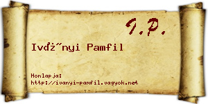 Iványi Pamfil névjegykártya